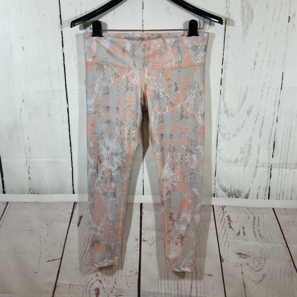 ALO Yoga Airbrush Leggings S Tropical Peach Python Cropped Active Gym Pilates